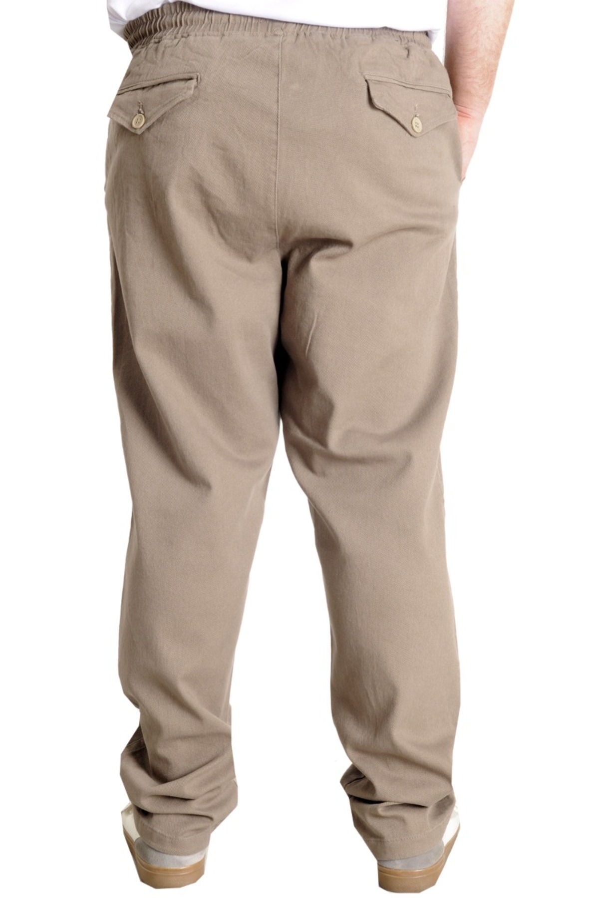 ModeXL Mode XL Büyük Beden Erkek Gabardin Kargo Jogger Pantolon Doğa 21928 Bej görsel 5