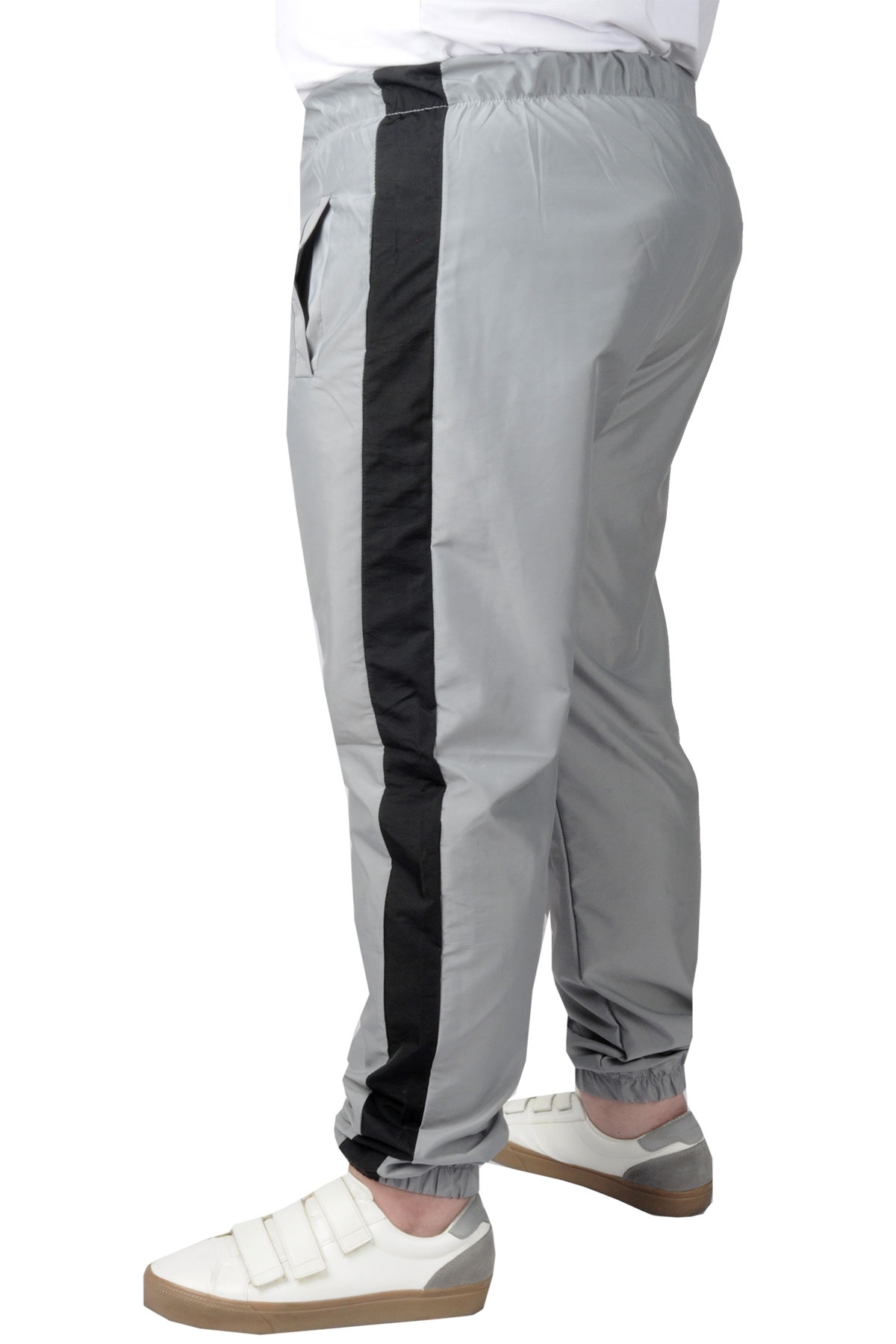 ModeXL Mode XL Büyük Beden Eşofman Altı Paraşüt 22511 Gri görsel 2
