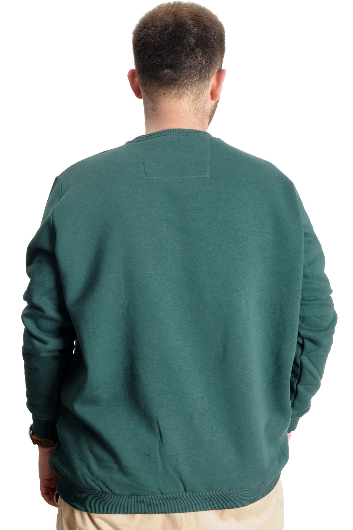ModeXL Mode XL Büyük Beden Erkek Sweatshirt Basic 20131 Nefti görsel 8