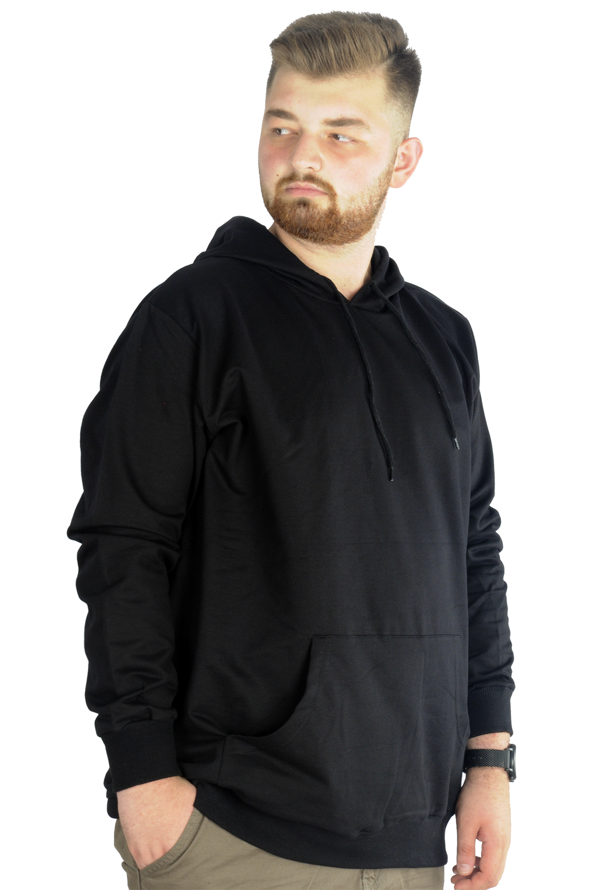 ModeXL Mode XL Büyük Beden Eşofman Üstü 2ip Basic 20569 Siyah görsel 3