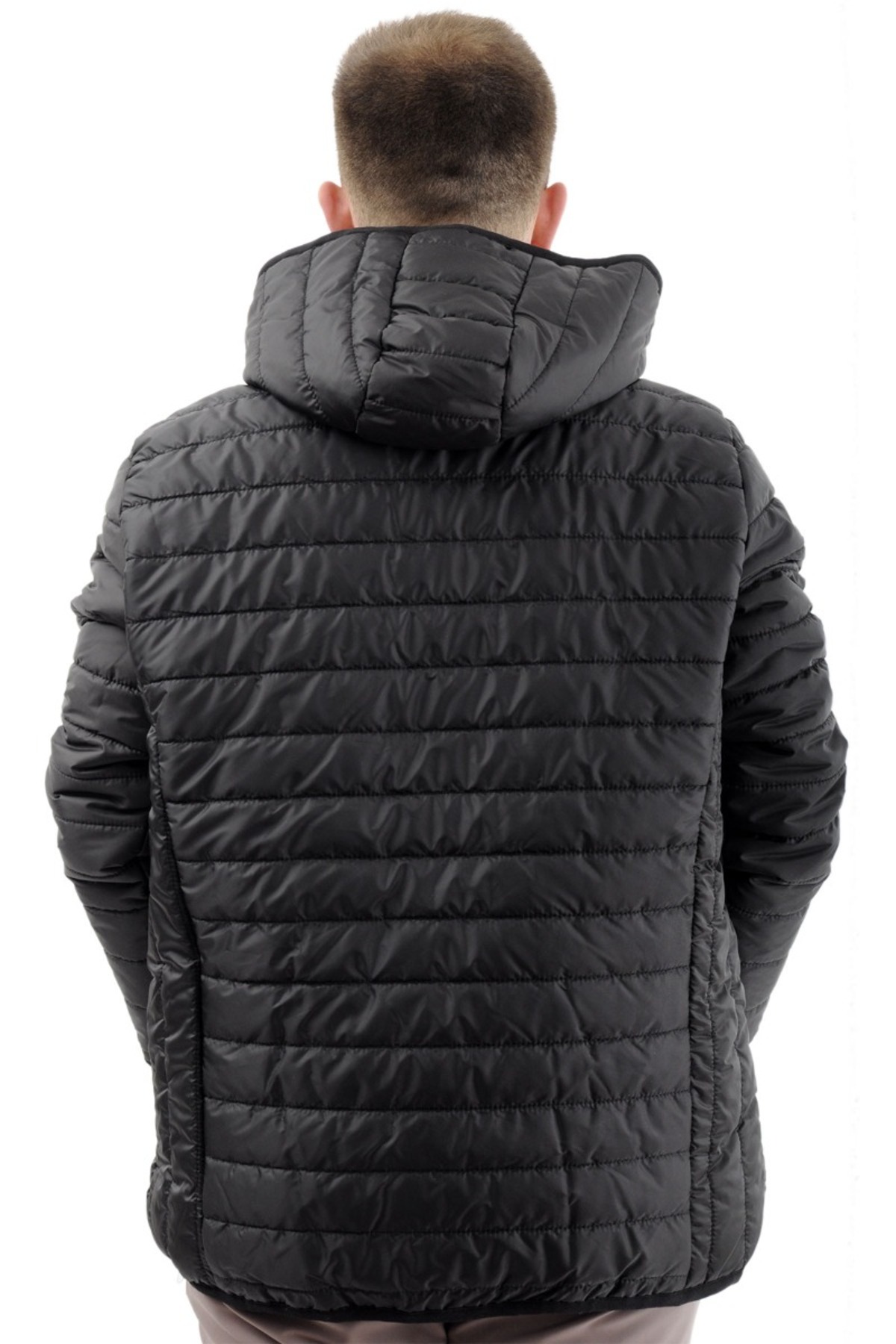 ModeXL Mode XL Büyük Beden Mont Kapitone Kapşonlu 22602 Siyah görsel 4