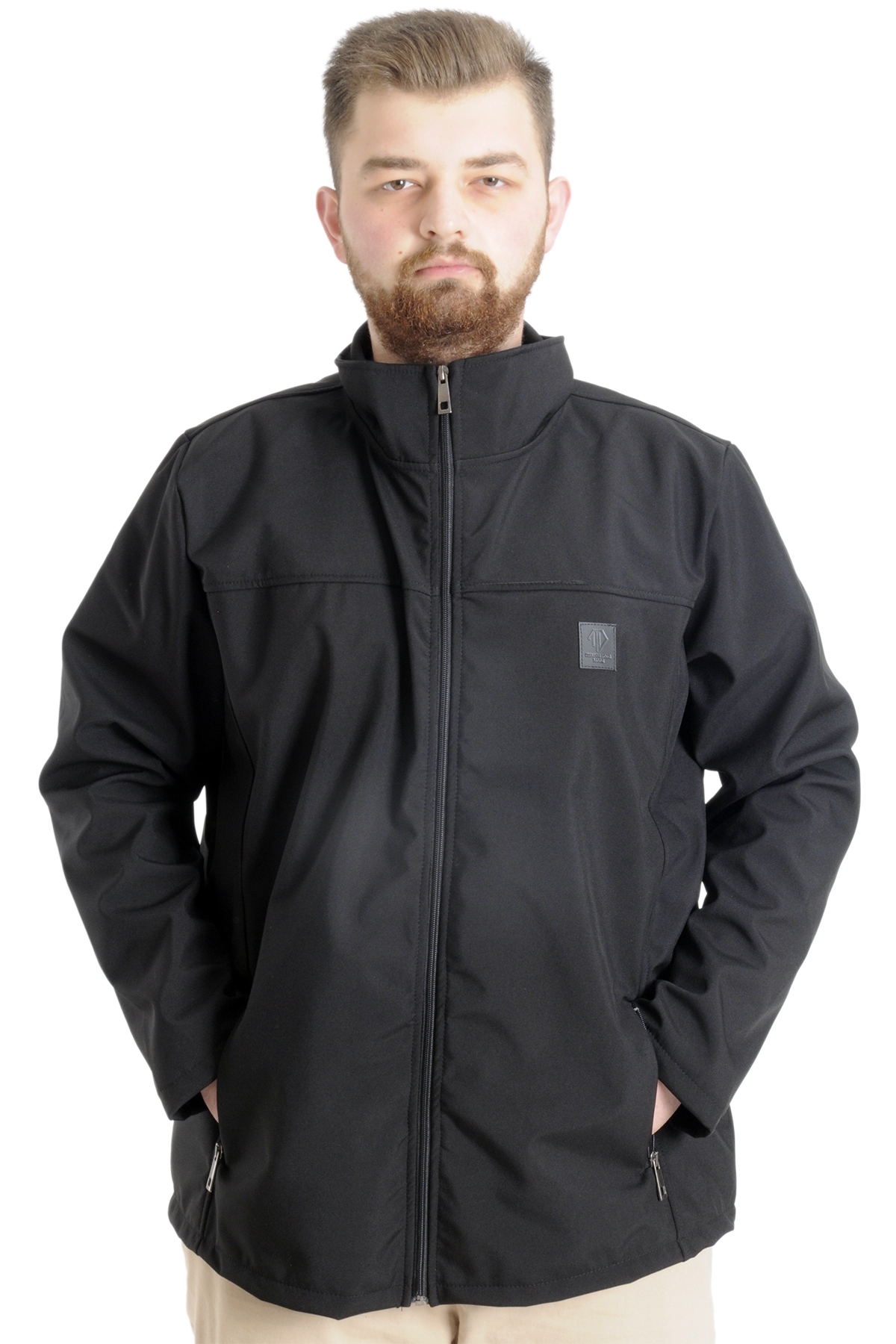 ModeXL Mode XL Büyük Beden Erkek Mont Waterproof Softshell 21232 Siyah görsel 3