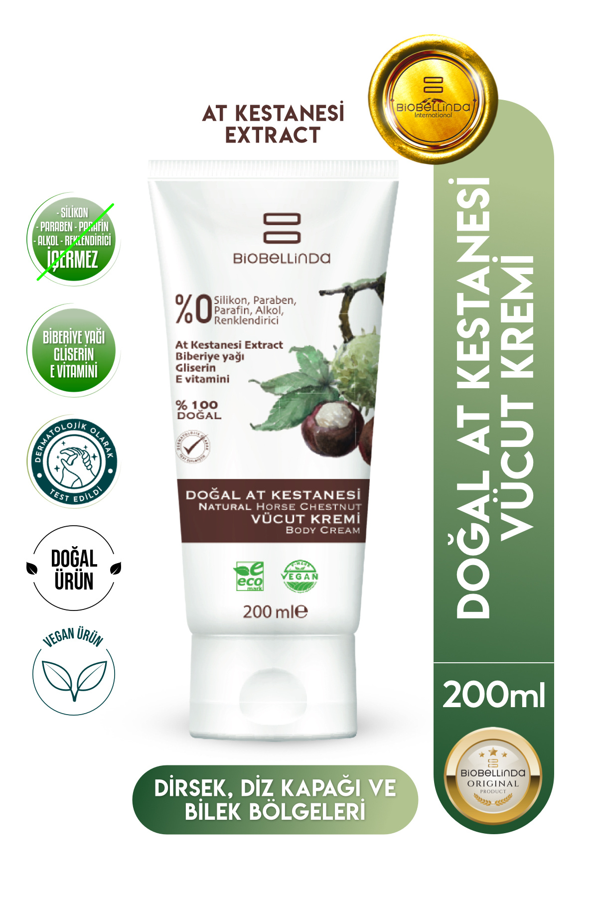BioBellinda Doğal At Kestanesi Vücut Kremi Besleyici Ve Nemlendirici 200 ml — BL161