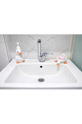Atelye.store Ördek Figürlü Dekoratif Sabunluk ve Diş Fırçalık Seti– Banyo & M...
