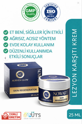 AURVEN GLOW Nowart Et Beni - Siğil Bakım Kremi | Skin Regenerator 25 ml