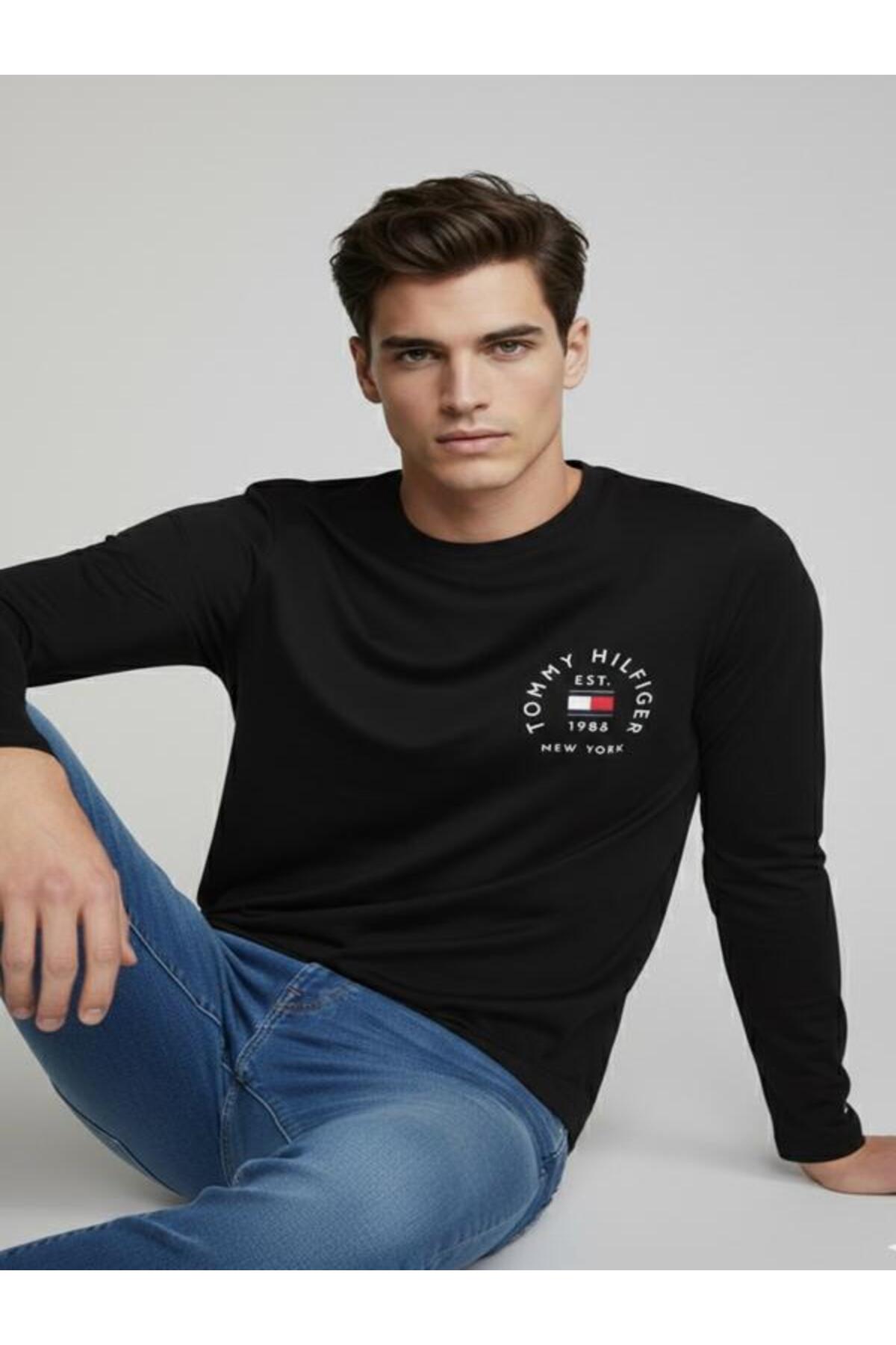 تامی هیلفیگر تی‌شرت آستین بلند با نشان تاج