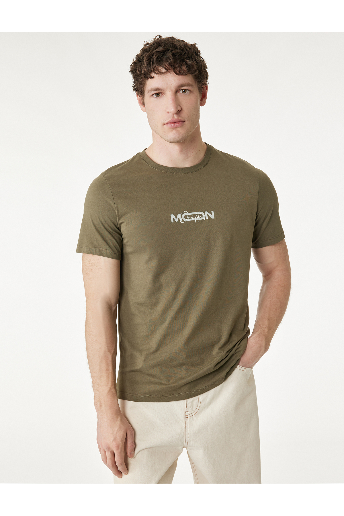 Koton Regular Fit Kısa Kollu Bisiklet Yaka Pamuklu Baskılı Tişört görsel 2