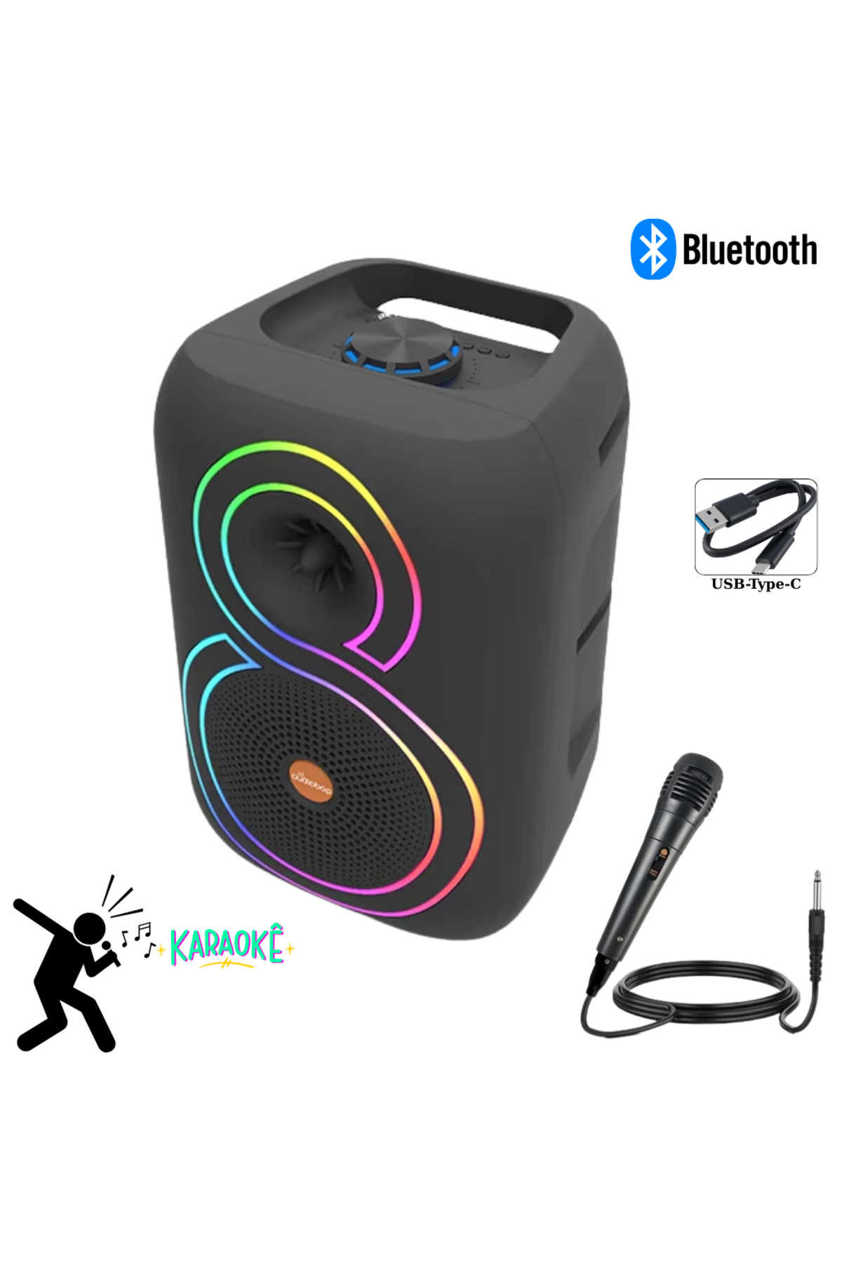 ヘッドホン FPS Bluetooth flatpanel head speaker VOREX Platoon 8 İnç Bluetooth Hoparlör 25W | RGB Işıklı | USB