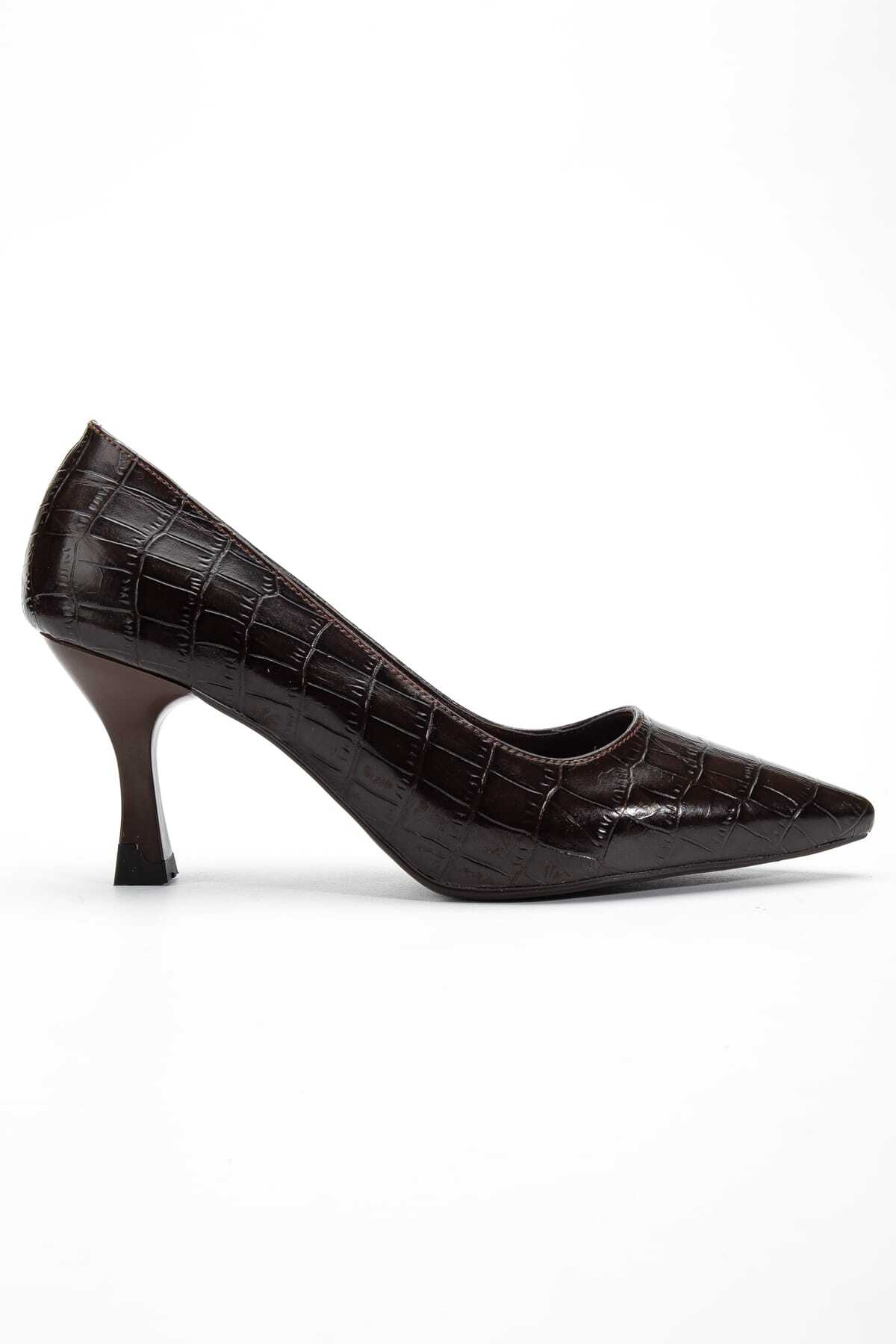 Münni Brown Patterned Women's High Heels