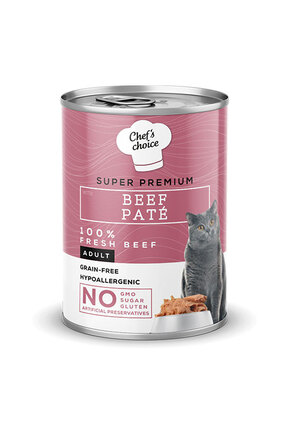 Chefs Choice Chefs Choice Pate Beef Biftekli Tahılsız Ezme Yetişkin Kedi Kons...