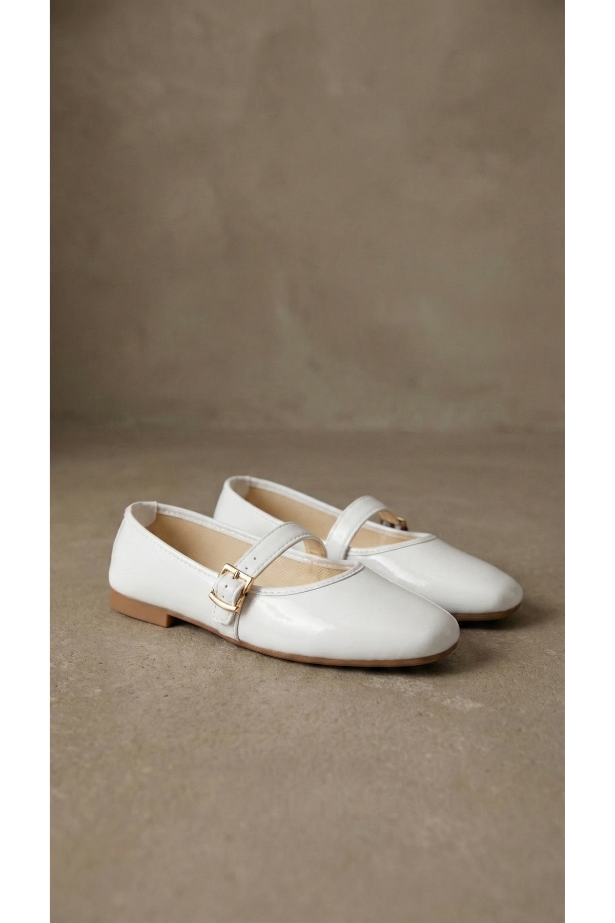 Beyond   Kadın Beyaz Tokalı Rugan 1cm Mary Jane Babet BYNDSHR04 - Görsel 5