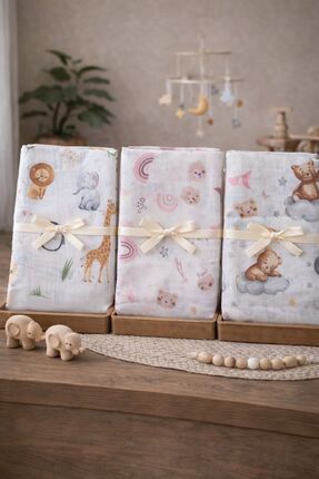 Pico Baby Çok Amaçlı Müslin Örtü & Battaniye / 3'lü Set / %100 Pamuk / Oeko-t...