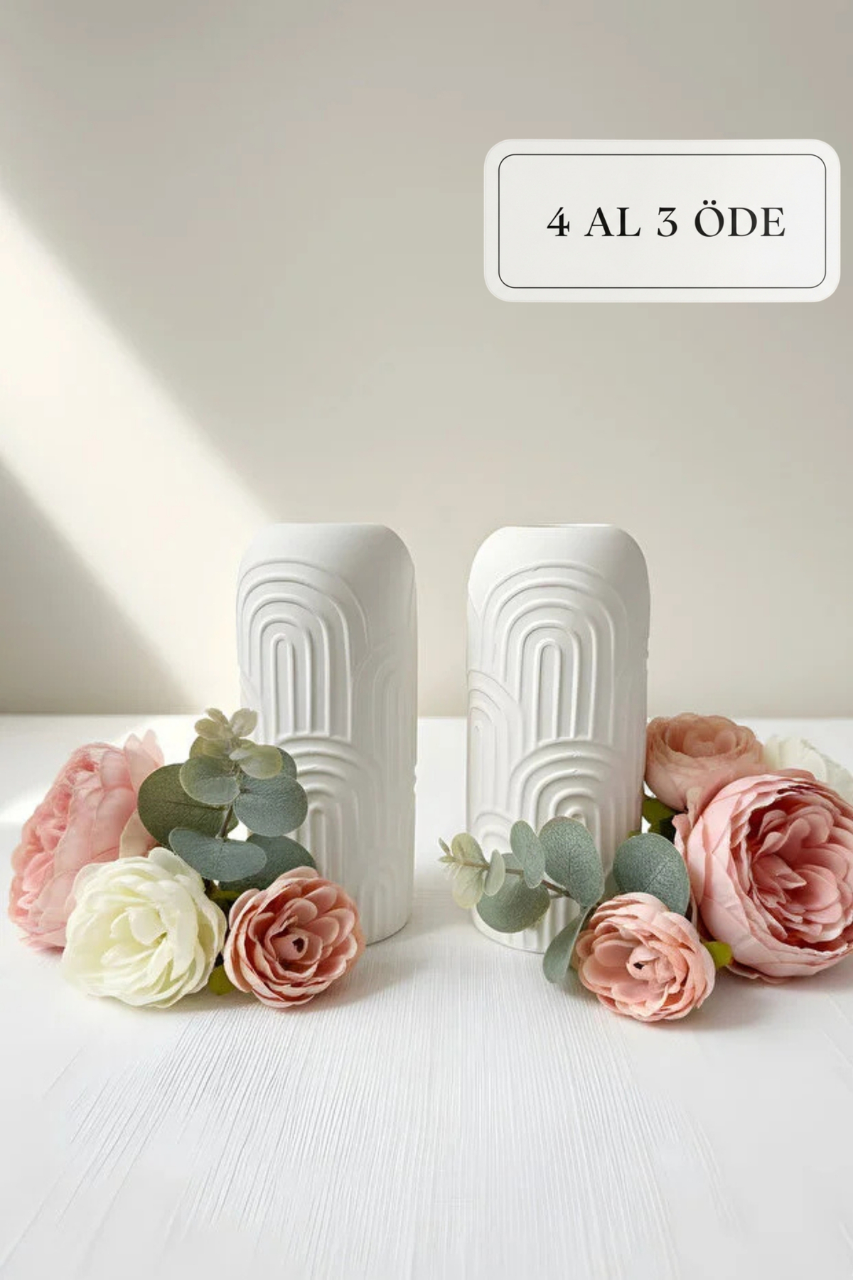 Bohemian Patterned Concrete Trinket 2-Piece Set – Decorative Modern Design