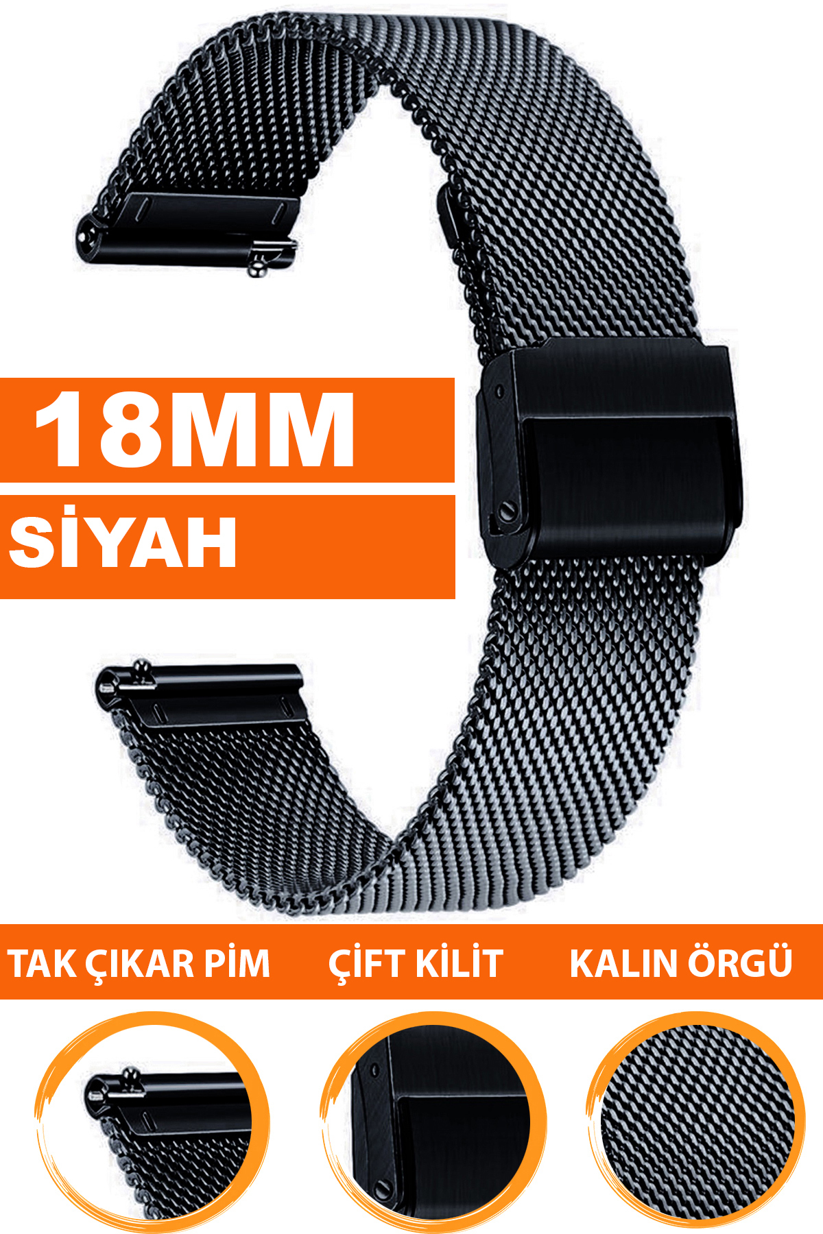 COBRA 18mm Fossil-Welder-Casio-Seiko-Omega-Armani Saat Uyumlu