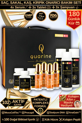 Dr.Sammy's Quarine Premium Saç Bakım Seti (102 AKTİF IÇERİK) Dökülme Karşıtı ...