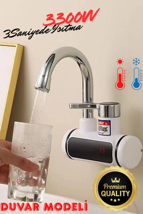 Wevolt PREMİUM SERİSİ YENİ Elektrikli Ani Su Isıtıcı Termal Şofben Musluk Spi...