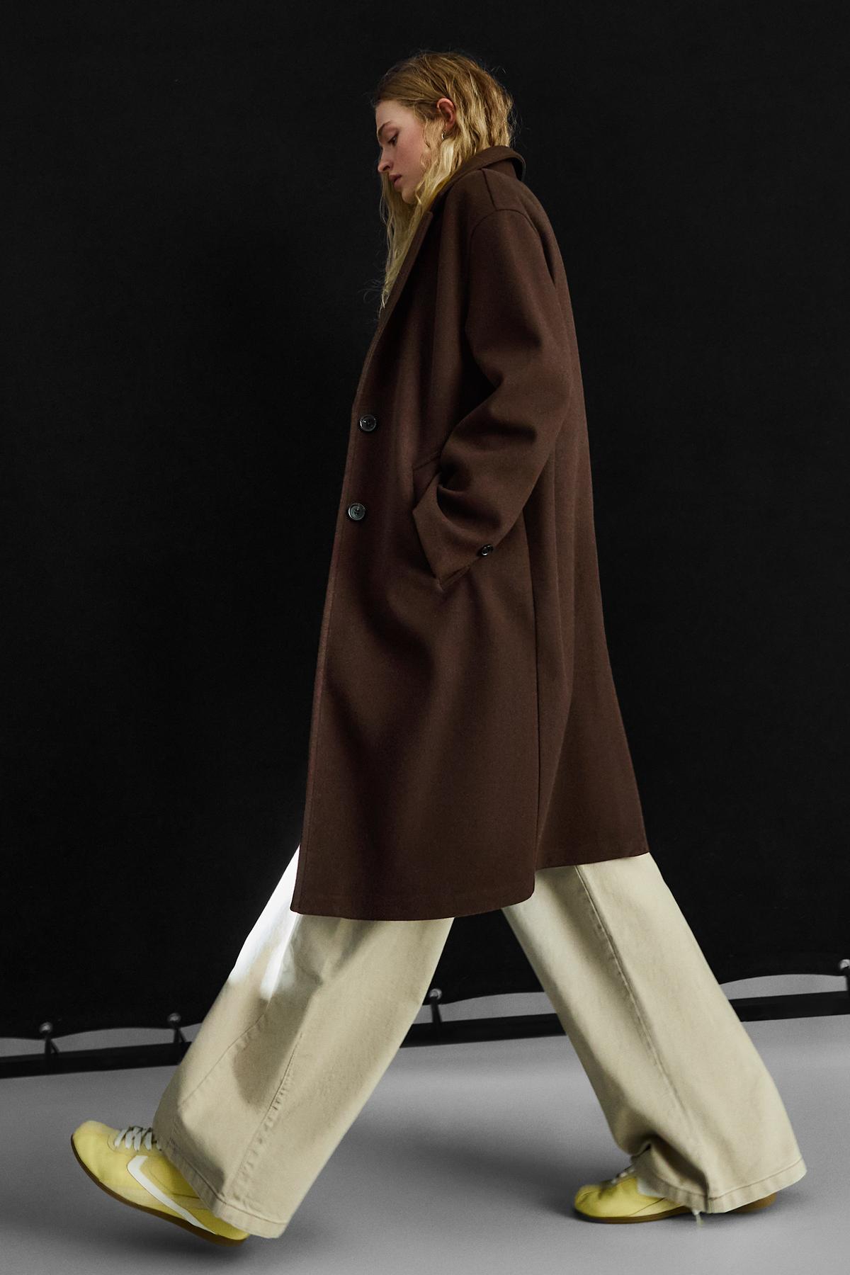 Bershka  Yumuşak dokulu uzun palto - Görsel 4