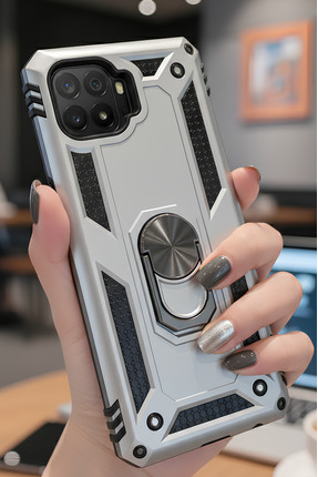 TechTrove Oppo Reno 4 Lite Kılıf Yüzüklü Stand Olabilen Magnetic Tpu Tank Kapak