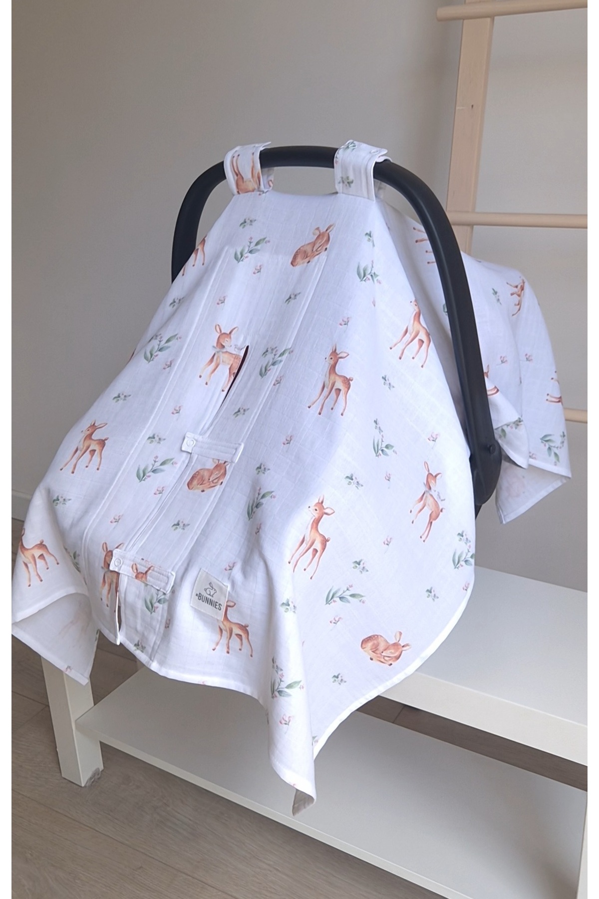 jr.bunnies Pamuk Garden Müslin Puset Örtüsü fotoğrafı 5 (önizleme)