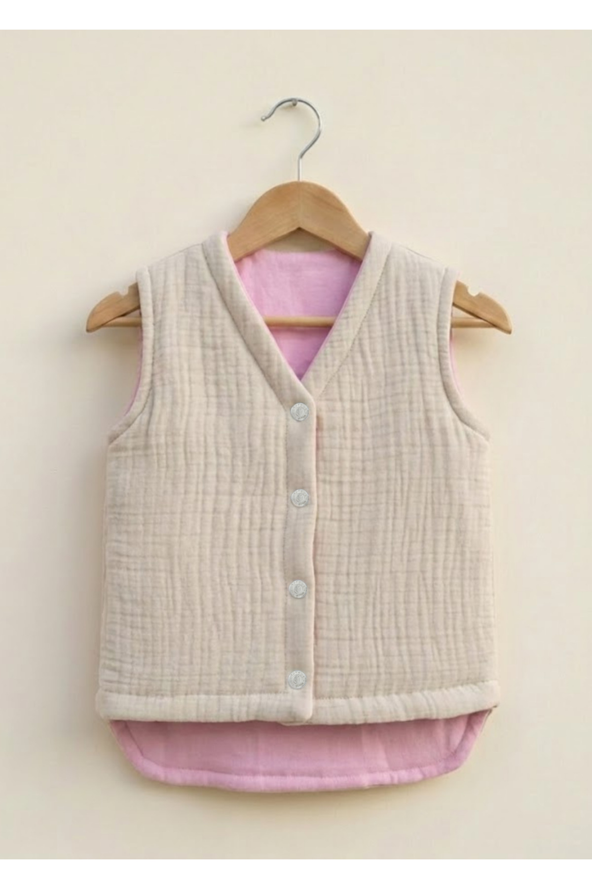 Joyous Mom Kids Müslin Bebek Yelek Organik Müslin Çocuk Yelek Yenidoğan Yelek Kışlık Bebek ve Çocuk Yelek fotoğrafı 2 (önizleme)