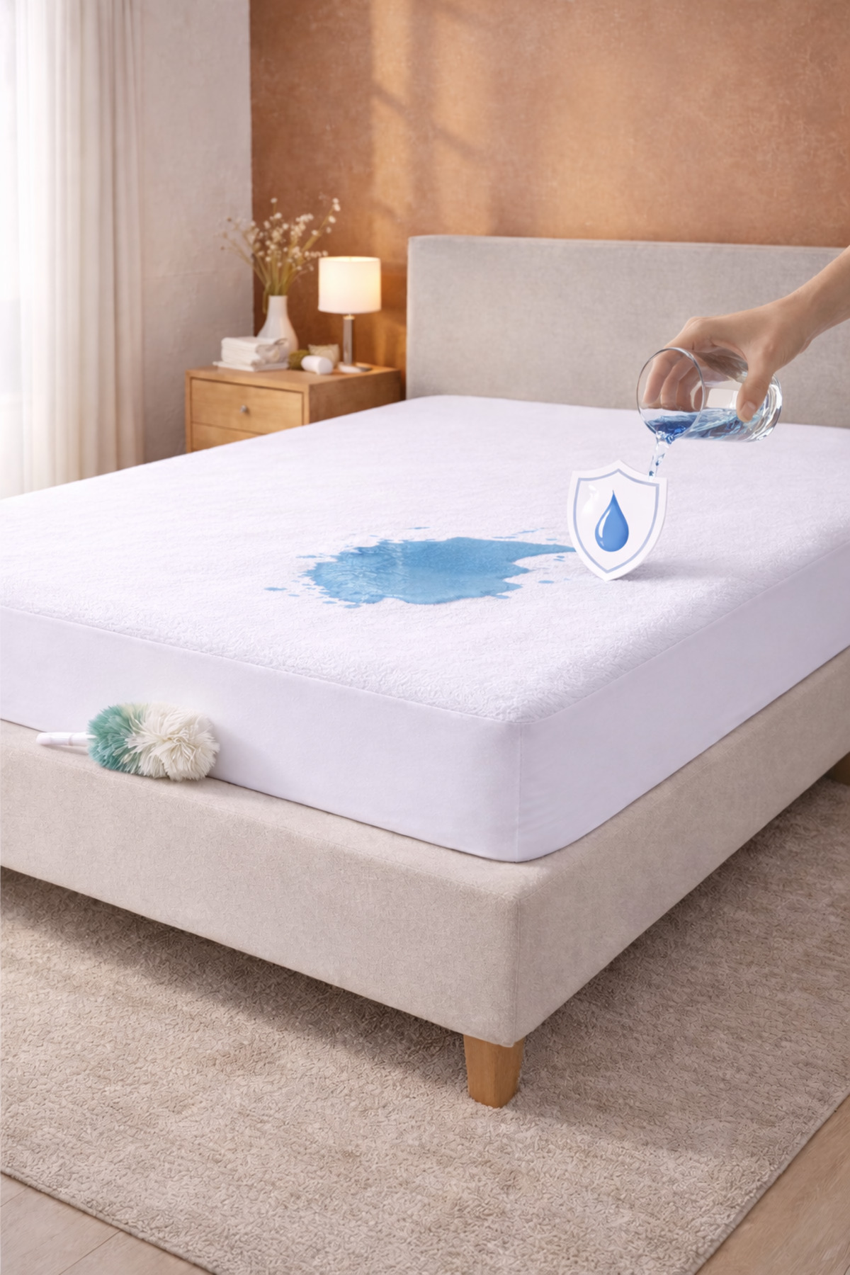 100% Cotton Undersheet Liquid/waterproof Single/double/full Size Mattress Protector Breathable Elastic Fitted