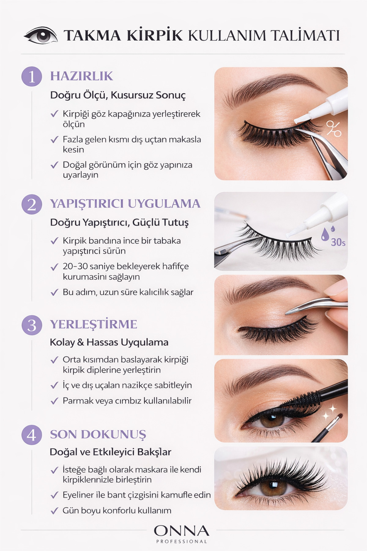 Cat Eye Yarım Kirpik Seti 5 Çift – Doğal Görünümlü Half Lash Wispy Takma Kirpik — Sblon-PBHalf — تصویر 3 از 3