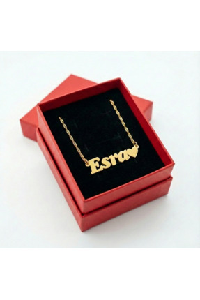 NİŞANTAŞI GÜMÜŞ 925 ayar Gümüş Esra İsimli Altın Kaplama Kalpli Kolye - Kişis...