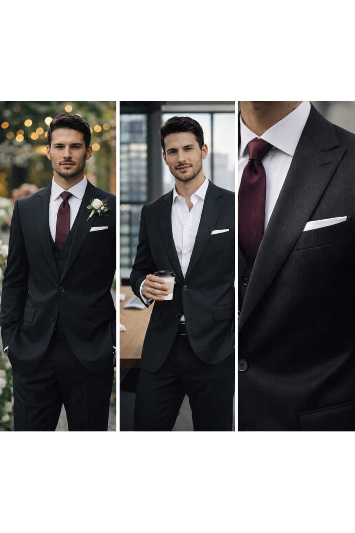 BYBEYEMS GİYİM  Siyah Düz Yeleksiz Takım Elbise - Görsel 6