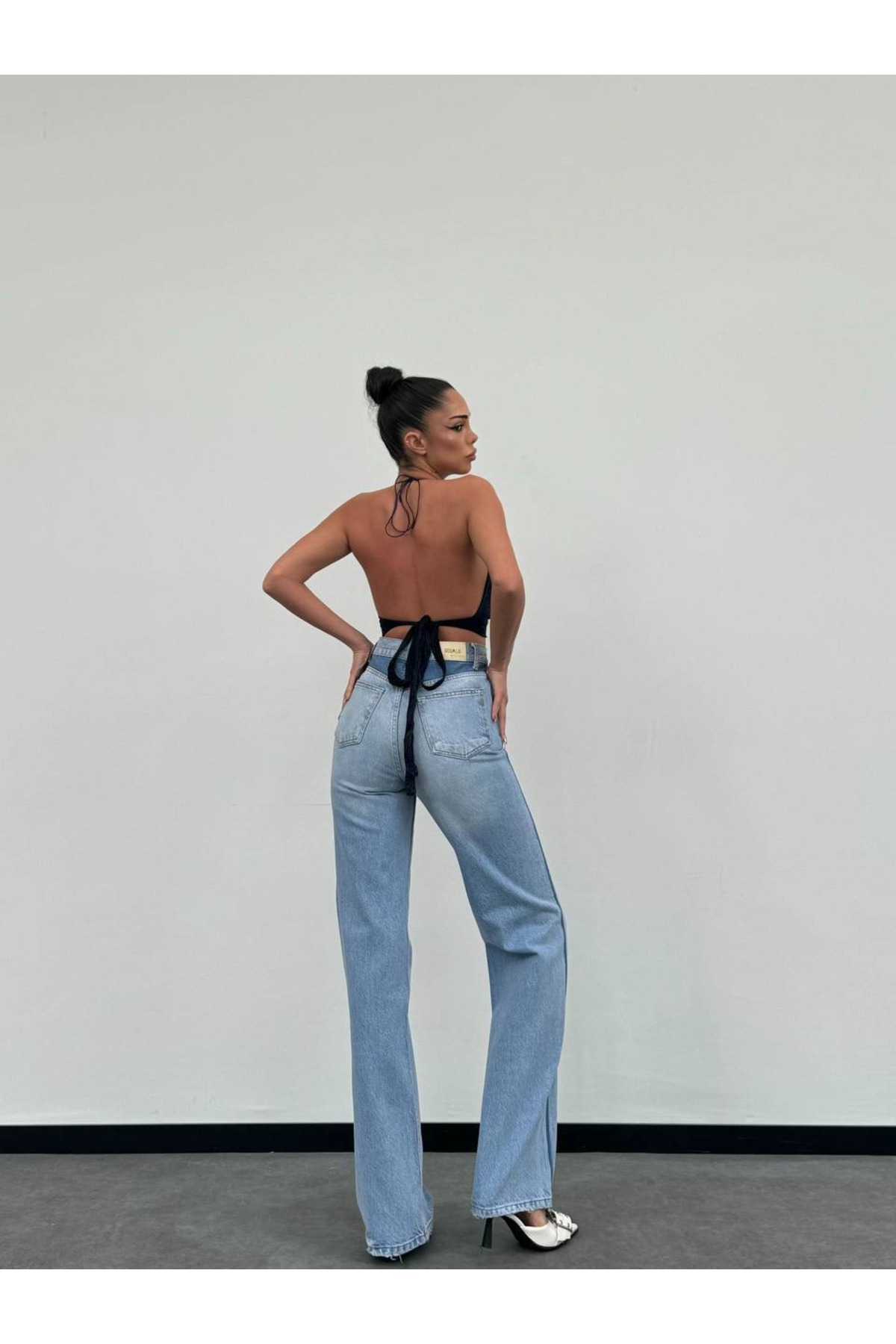 HerTon  Açık Mavi Yüksek Bel Düz Paça Jean - Görsel 4