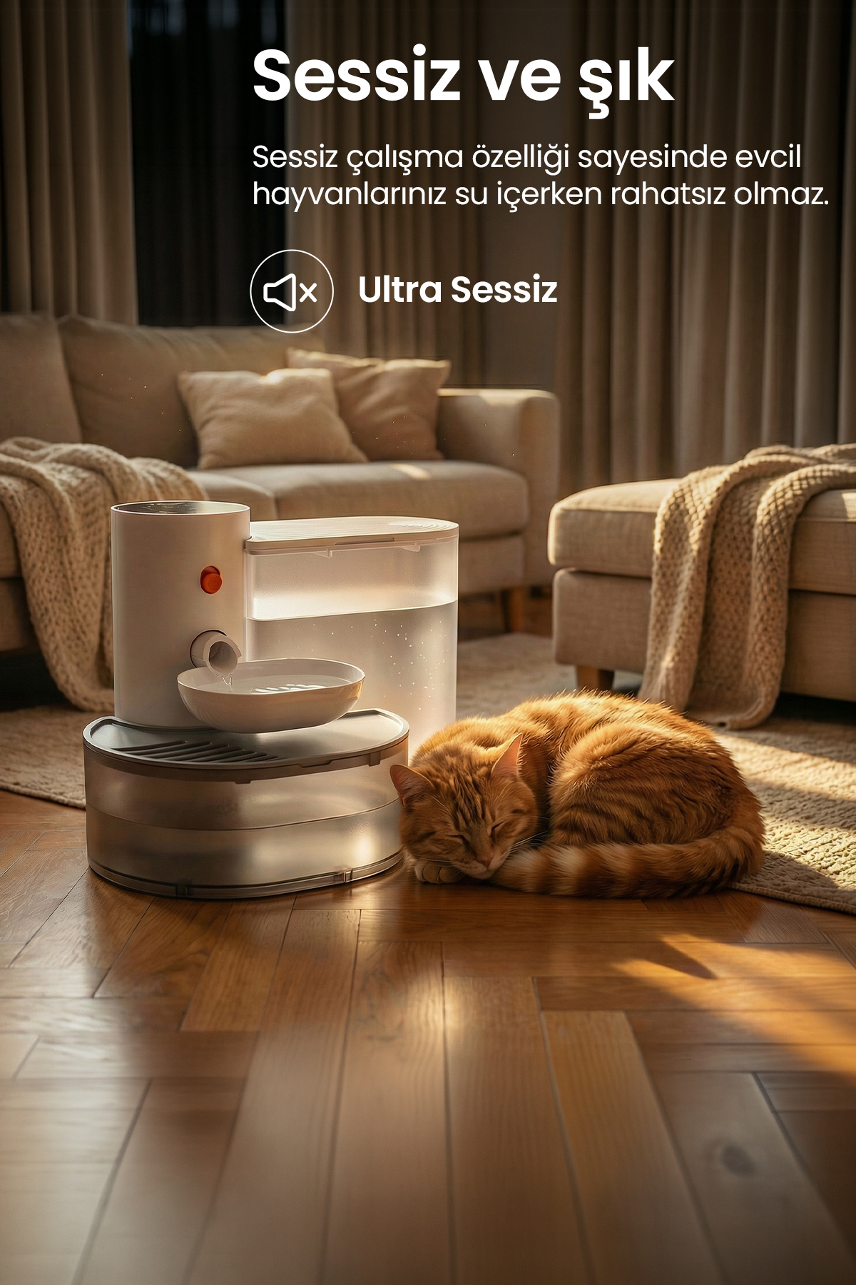 Xenon Smart Akıllı Kedi Besleme Set Wi-Fi Kedi Mama Kabı Çelik Kase, 3L Kablosuz Otomatik Su Pınarı Şarjlı fotoğrafı 7 (önizleme)