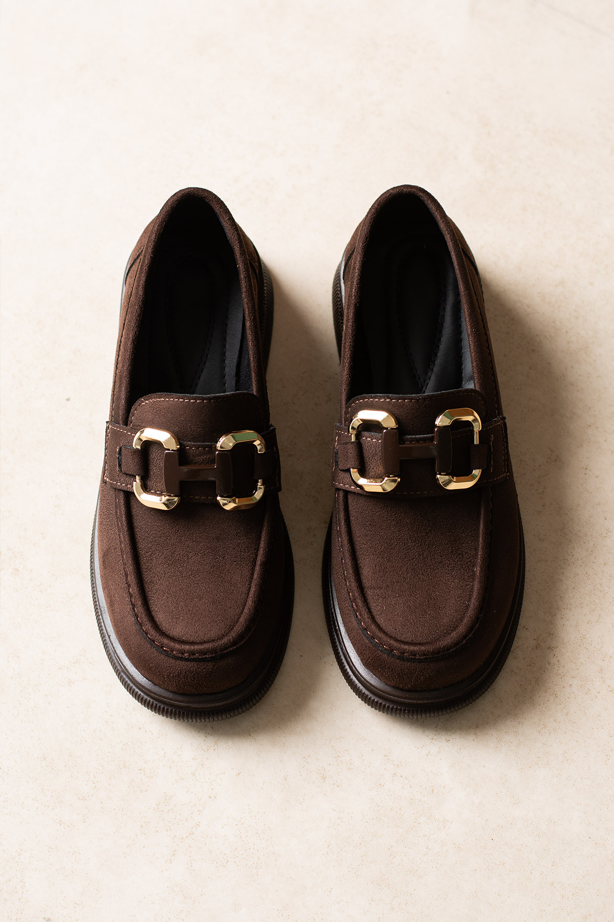 guijarro  Kadın Old Money Esintisi: Şıklığına Karakter Katan Kahve Maskülen Loafer