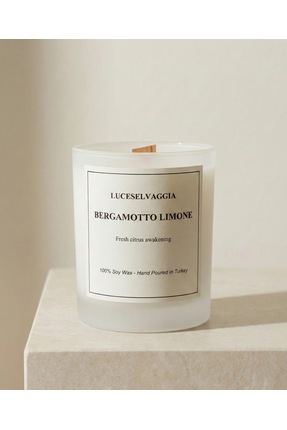 LUCESELVAGGIA Bergamotto Limone Doğal Soya Mumu | El Dökümü | Ahşap Fitil
