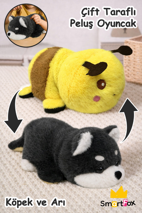 Smartfox Çift Taraflı Peluş Oyuncak Yumuşak Dokulu Çevirilebilir Sevimli Peluş
