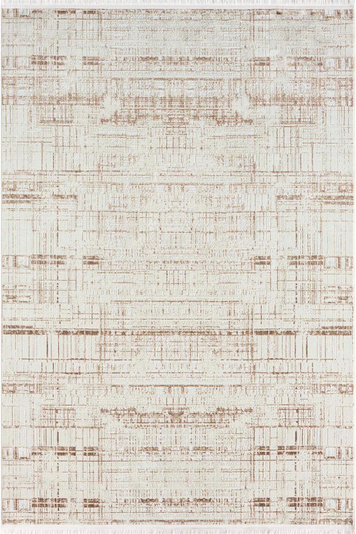 Best 108 Beige Carpet Mink Detailed Slim Gloss Machine Washable Modern Living Room Rug
