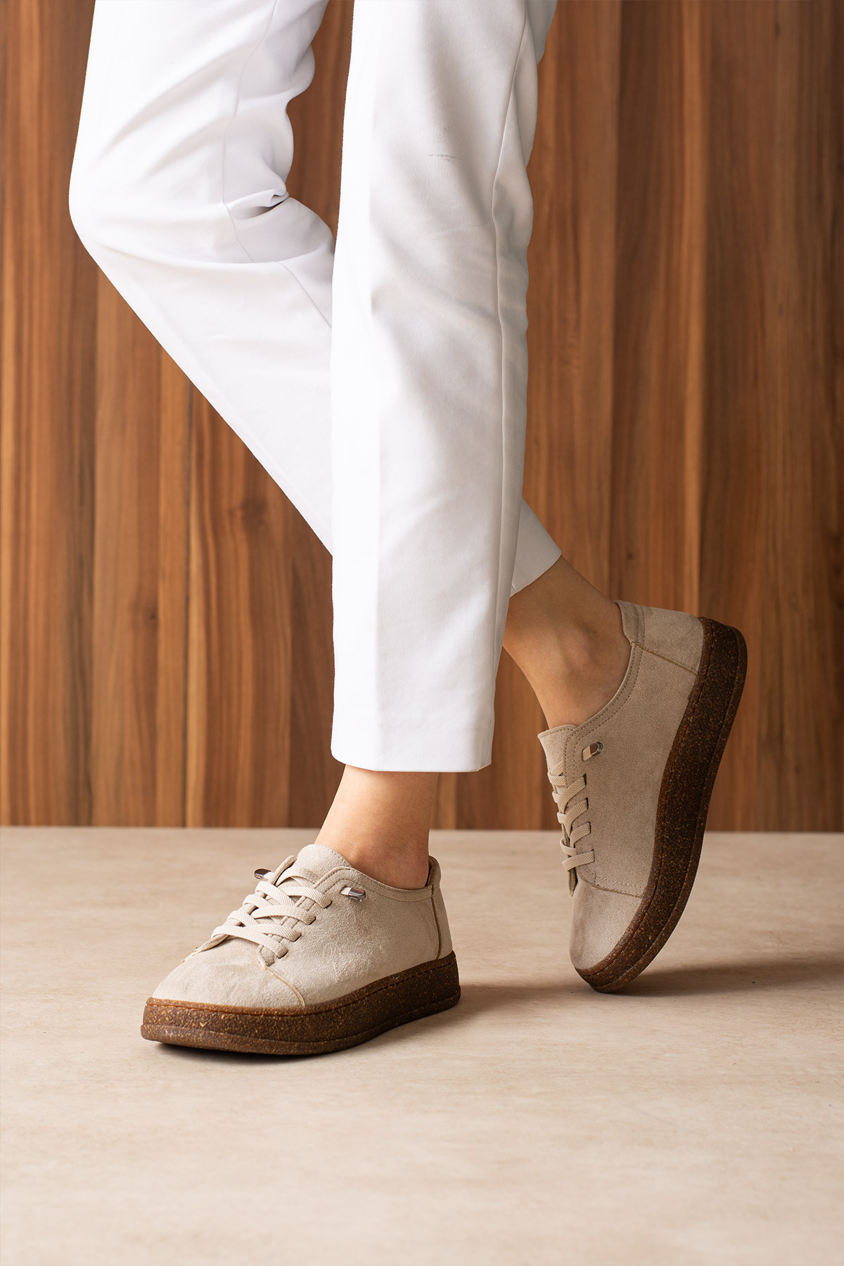 guijarro  Kadın Casual Ayakkabı - Pratik Lastik Bağcıklı Rahat Kalın Taban Günlük Loafer Sneaker - Görsel 3