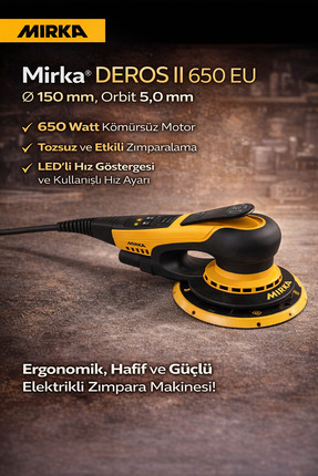 MİRKA Mirka® DEROS II 650 EU Ø 150 mm, orbit 5.0 mm Elektrikli Zımpara