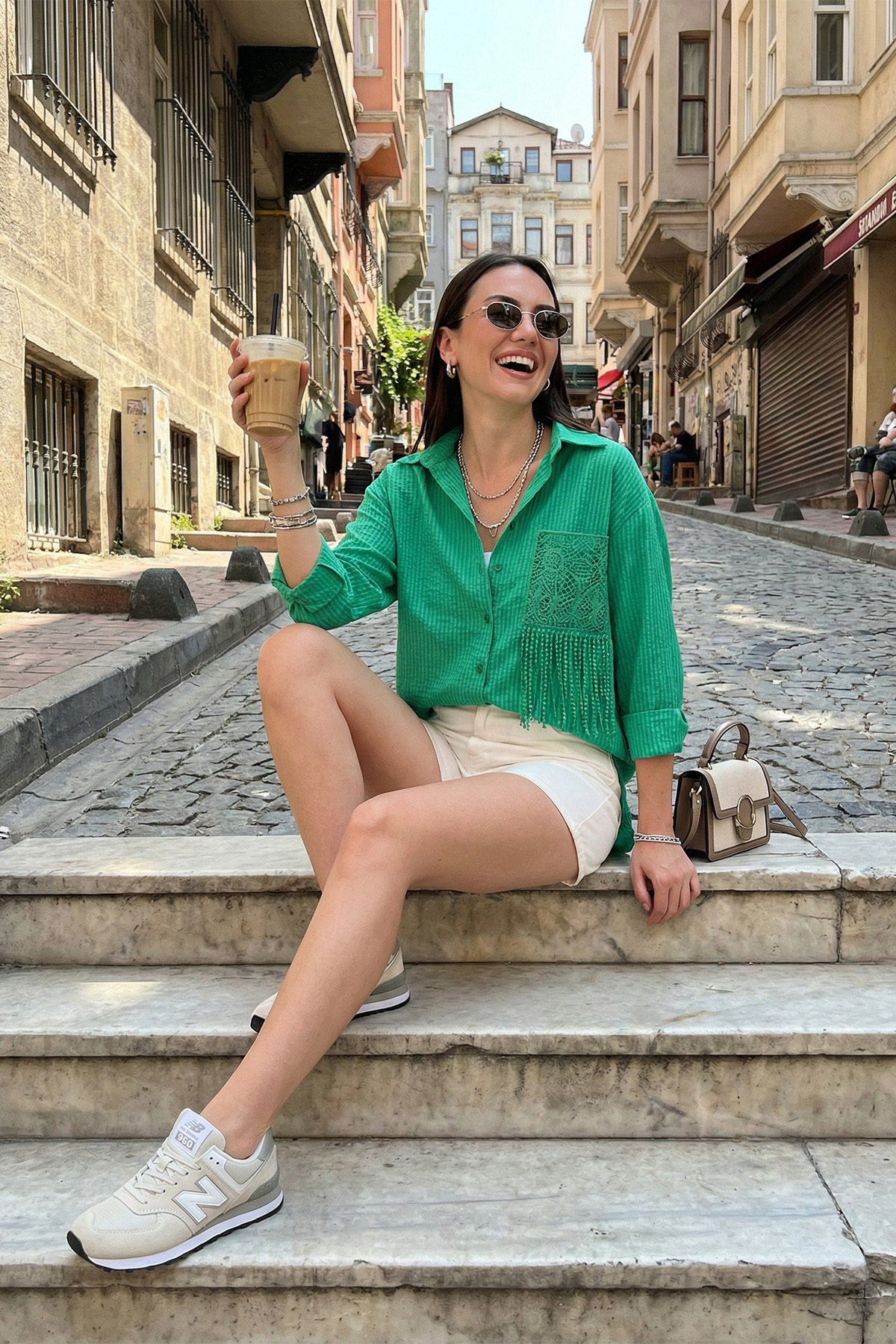 Lela  Regular Fit Güpürlü Cep Detaylı Uzun Kollu Gömlek GÖMLEK 6773215