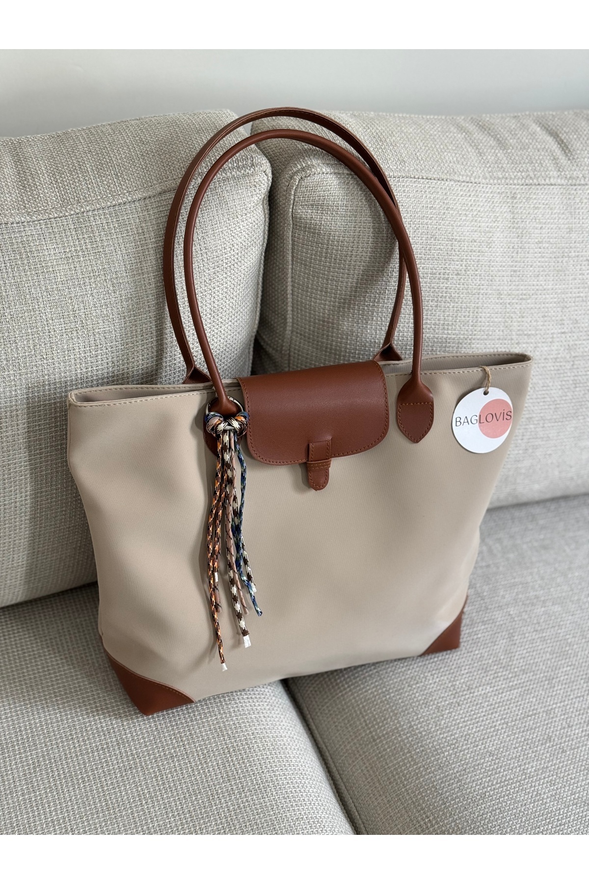 CHARM DETAILED LARGE SIZE TOTE BAG EN40 BOY30