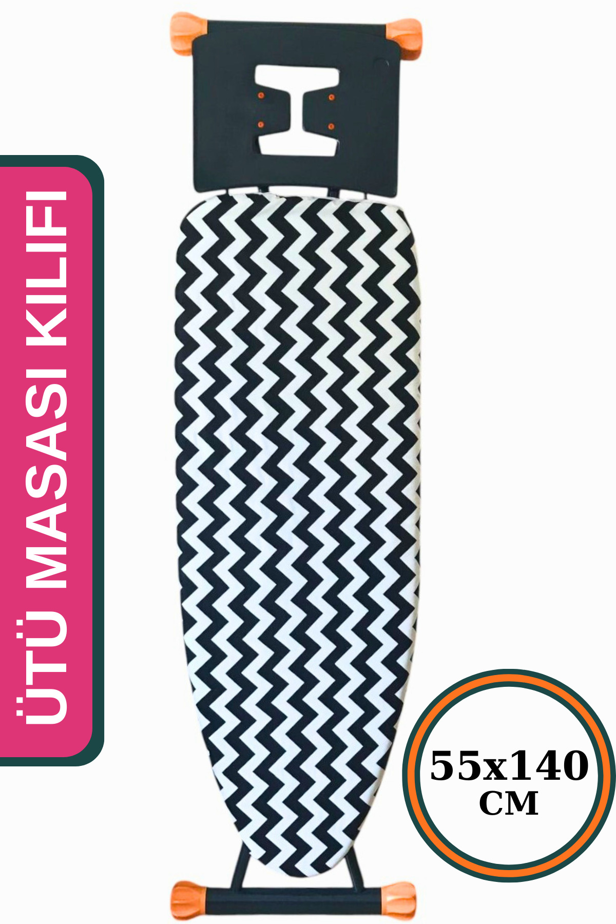 Ironing Board Cover Large Size Felt Pouch Cover with Stopper 55x140cm Zebra