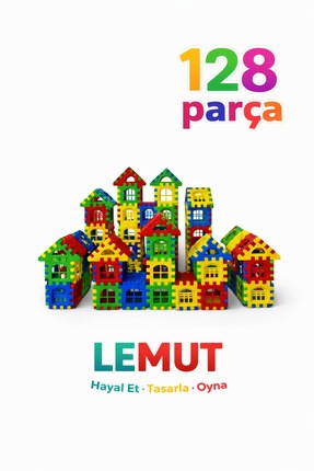 Lemut Puzzle City 3d Yapı Ve Tasarım Blokları 128 Parça Eğitici Oyuncak