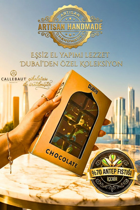 DUBAİ (DUBAİ KLASİK) BAUTA Çikolatası - Antep Fıstığı Ve Çıtır Kadayıf Dolgul...