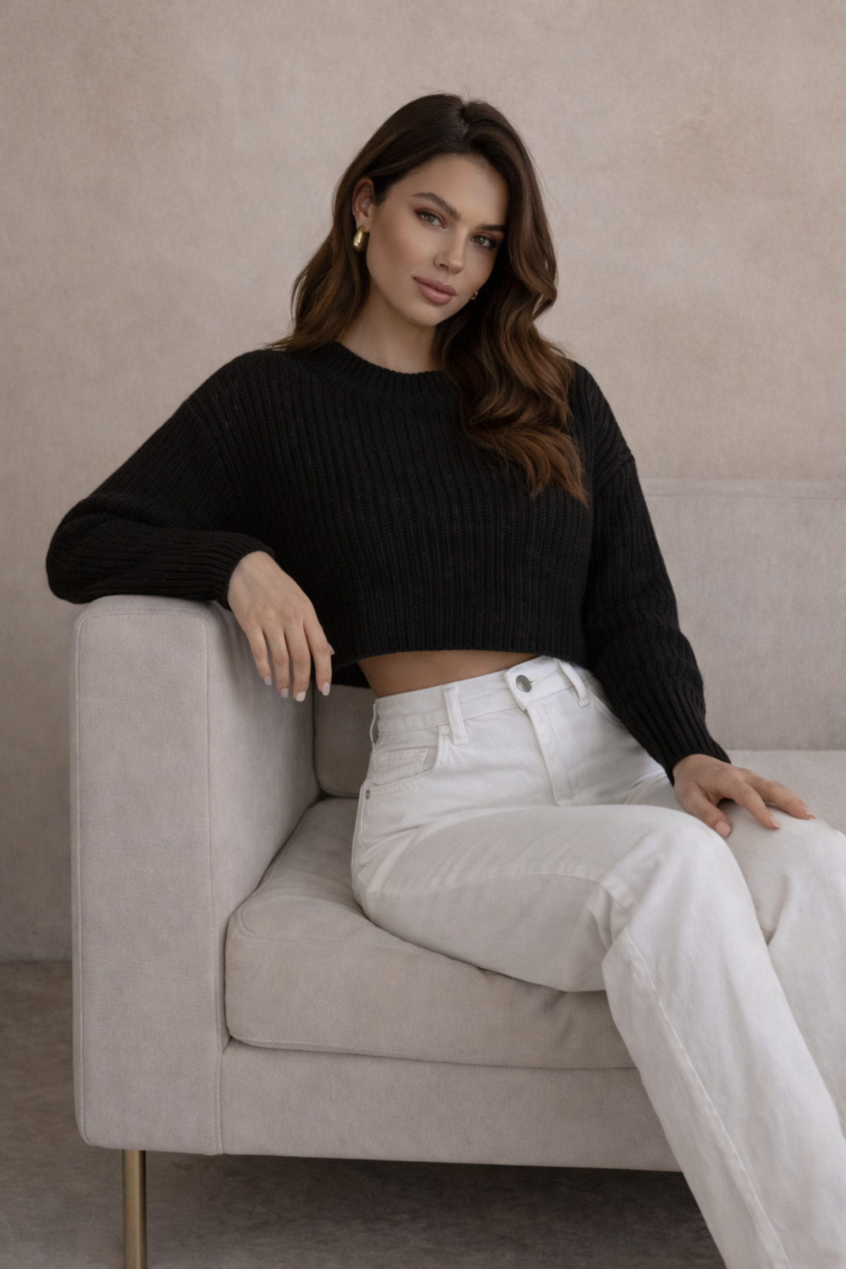 OVERSİZE CROP KNITWEAR SWEATER