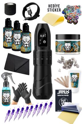 Ambition Titan Dövme Makinesi Seti - Profesyonel Dövme Seti - 7 Aşamalı Sertl...