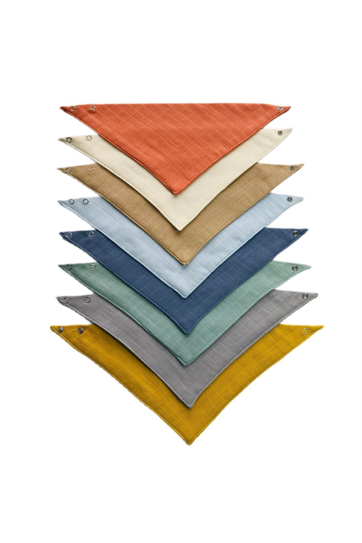 Hubb 8 adet Soft renkler Bebek salya önlük müslin pamuk kumaş 40 cm fotoğrafı 3 (önizleme)