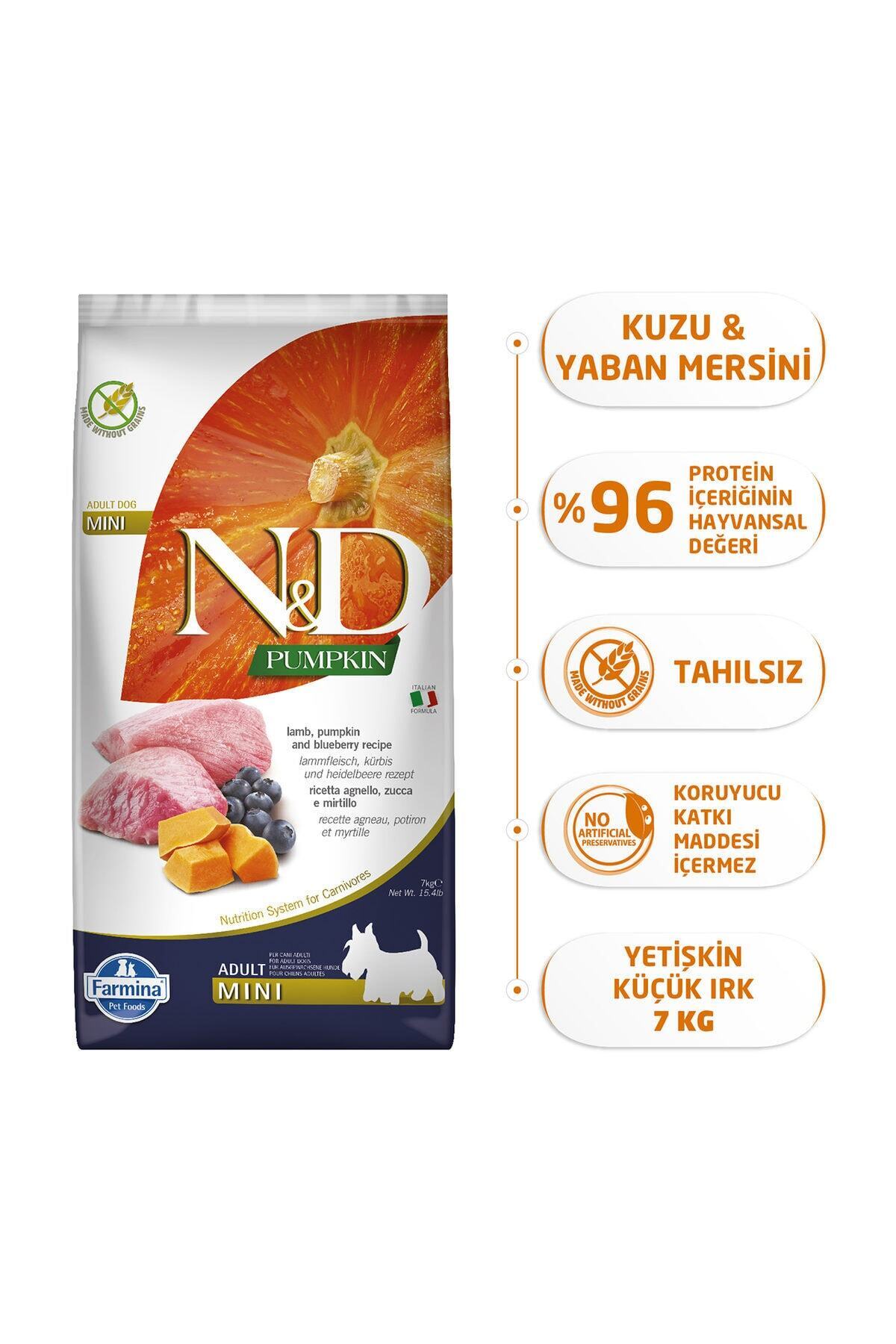 N&D Balkabaklı Kuzu Etli Tahılsız Küçük Irk Köpek Maması 7 Kg