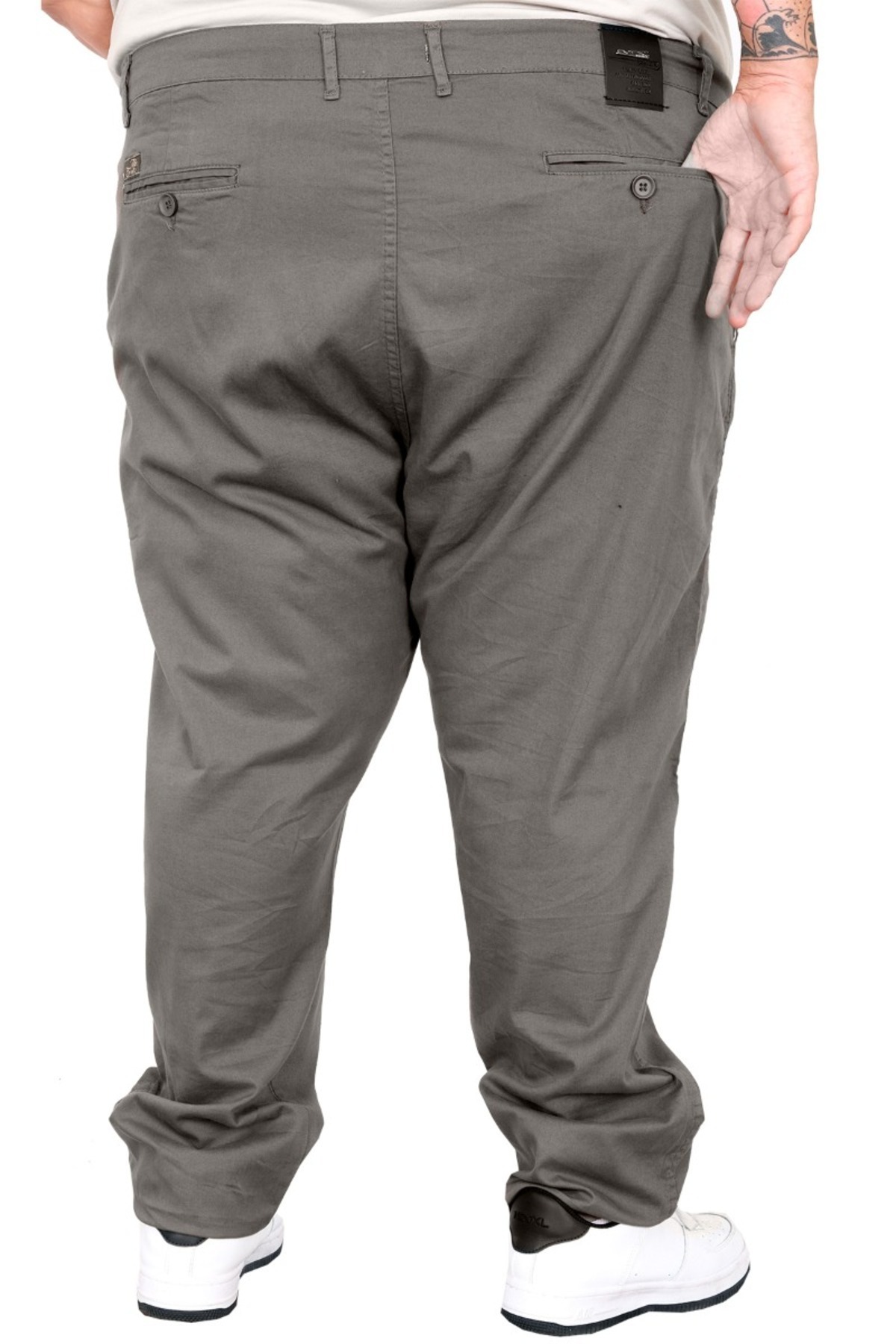 ModeXL Mode XL Büyük Beden Erkek Pantolon Keten Milano 20850 Haki görsel 4