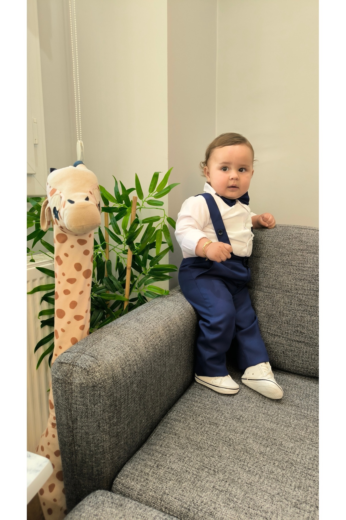 HAYTA Çocuk Takım Çocuk Salopet Takım Gömlekli Papyonlu Sax fotoğrafı 4 (önizleme)