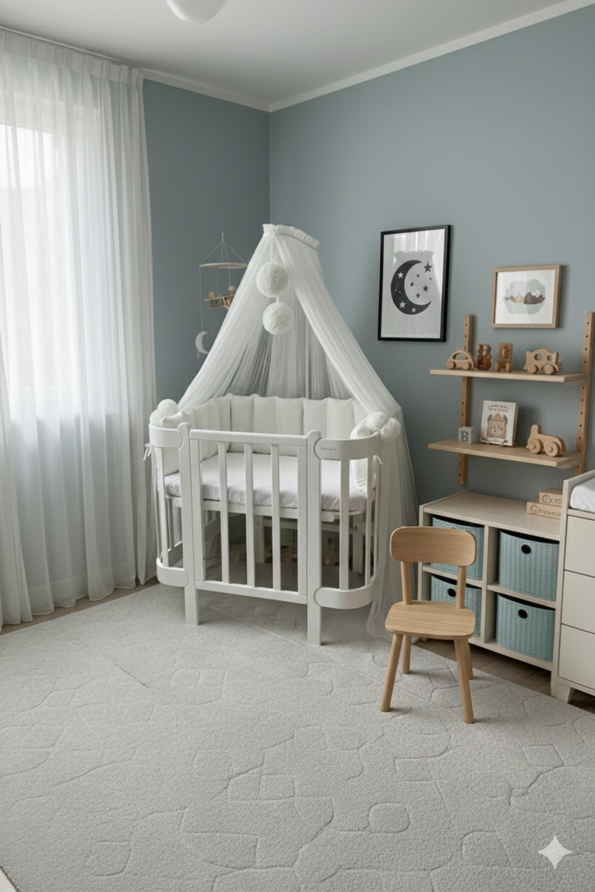 Kiddy Happy Beyaz Beşik Cibinliği Ve Cibinlik Aparatı fotoğrafı 2 (önizleme)