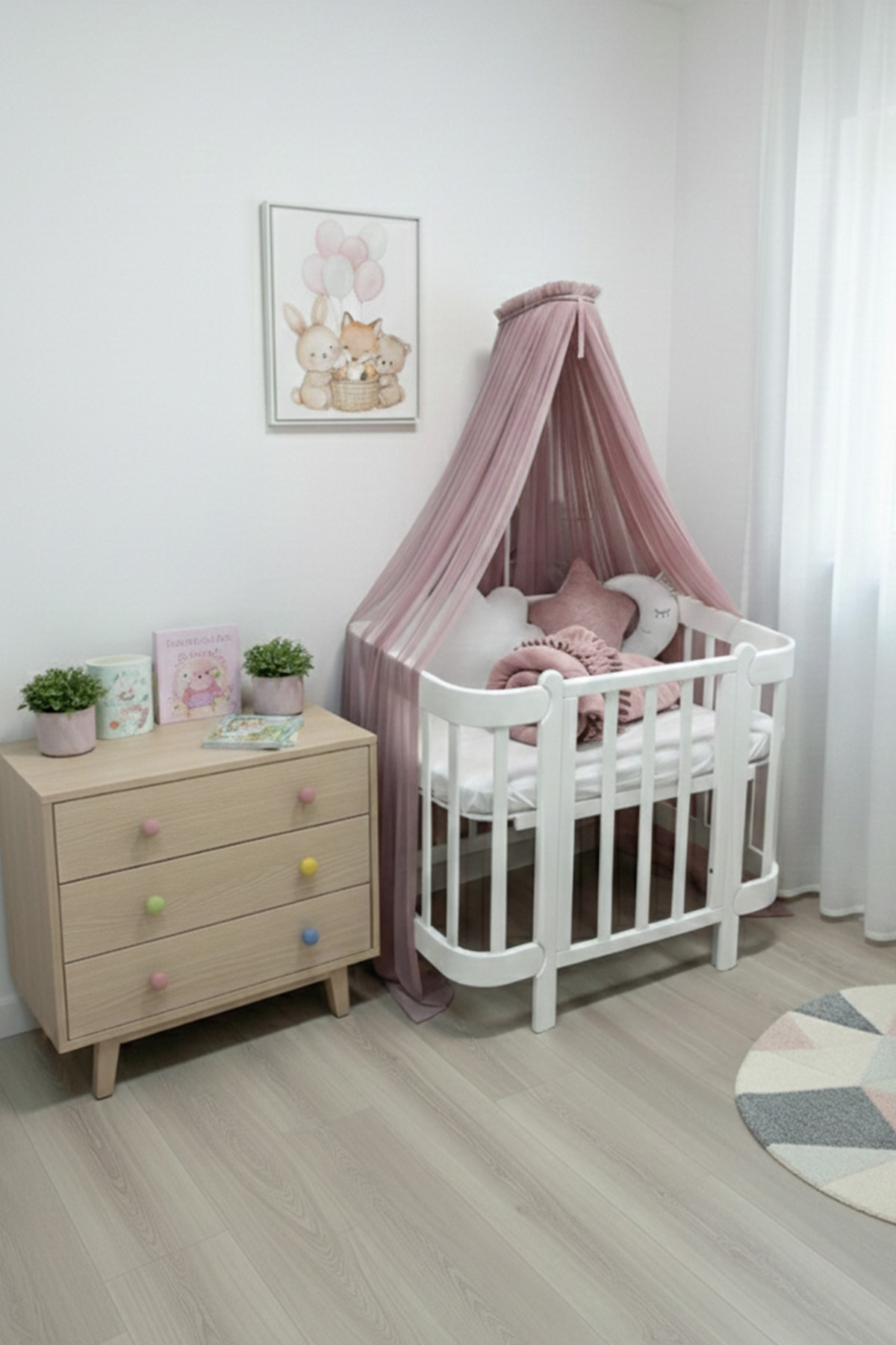 Kiddy Happy Leylak Beşik Cibinliği Ve Cibinlik Aparatı fotoğrafı 2 (önizleme)