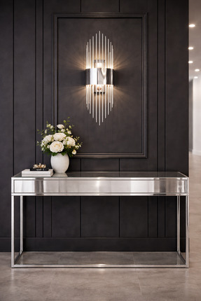 shop Siena Modern Krom Gümüş Pilli ve Elektrikli Günışığı Ledli Duvar Apliği ...